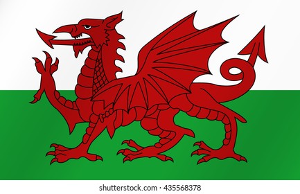 Flag of Wales. Vector illustration.