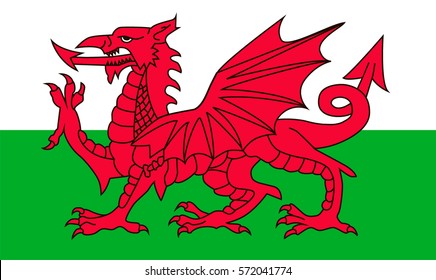 Flag of Wales. Vector illustration.