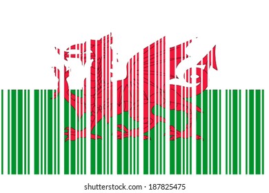 The Flag of Walesin a Barcode Format