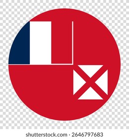 Bandeira de Wallis e Futuna. Wallis e Futuna círculo bandeira ícone logotipo ícone computador vetor ilustração design. Fundo do tabuleiro de xadrez.