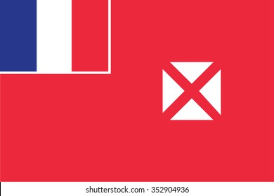 Flag of Wallis and Futuna. Vector illustration.