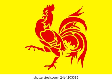 Flag of Wallonia Walloon Region of Belgium. Vector illustration.