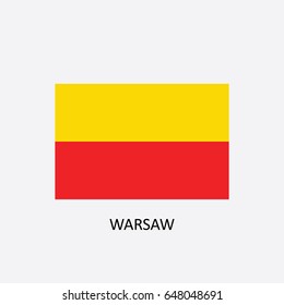 Flag of Warsaw - Poland Vector Illustration
