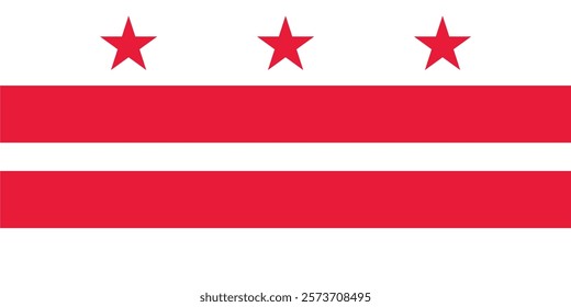 The flag of Washington, D.C., the capital city and federal district of the United States. Accurate proportions and official colors.