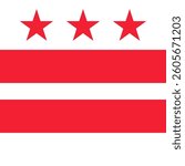 Flag of Washington D.C. - square variant