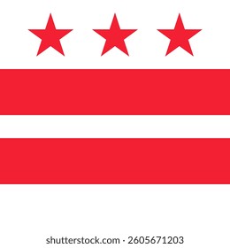 Flag of Washington D.C. - square variant