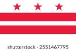 Flag of Washington, DC, USA, 16:9 Format, Washington, DC Flag, Vector Images