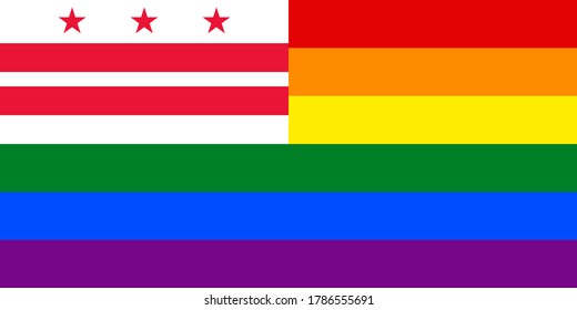 Flagge von Washington mit Regenbogenflagge.
