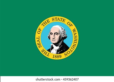 Flag of Washington is a state in the Pacific Northwest region of the United States