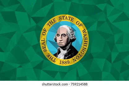 Flag of Washington. In the United States. In Polygonal Striped . vector eps10.