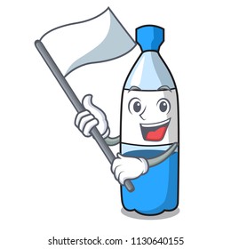 With flag water bottle mascot cartoon