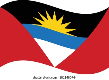 Flag Waving of Antigua and Barbuda. vector illustration eps10.