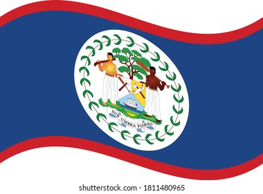Flag Waving von Belize. Vektorgrafik eps10.