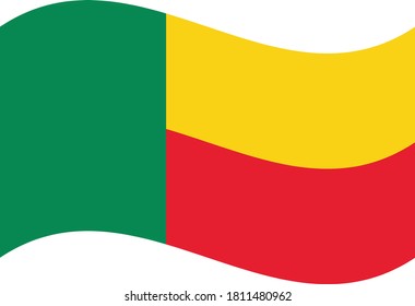 Flag Waving of Benin. vector illustration eps10.
