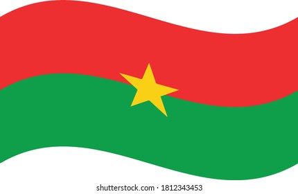 Bandera ondeando de Burkina. ilustración vectorial eps10.