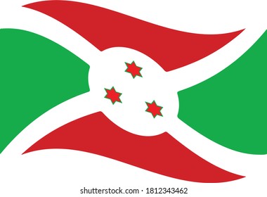 Bandera ondeando Burundi. ilustración vectorial eps10.