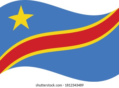 Flag Waving of Democratic Republic of the Congo. vector illustration eps10.