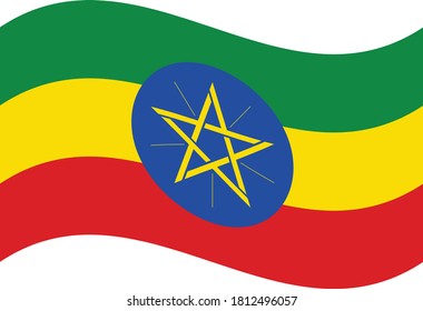 Flag Waving of Ethiopia. vector illustration eps10.