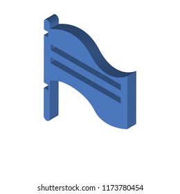 Flag waving isometric left top view 3D icon