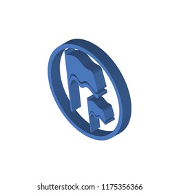 Flag Waving isometric left top view 3D icon