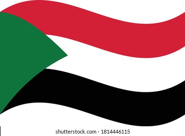 Flag Waving of Sudan. Vektorgrafik eps10.