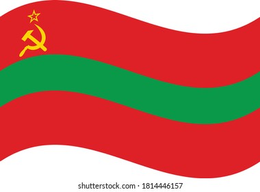 Flag Waving of Transnistria. vector illustration eps10.