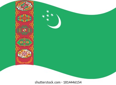 Flag Waving of Turkmenistan. vector illustration eps10.