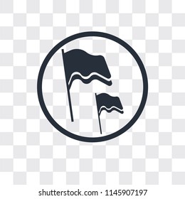 Flag Waving vector icon isolated on transparent background, Flag Waving logo concept