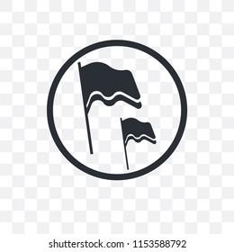 Flag Waving vector icon isolated on transparent background, Flag Waving logo concept