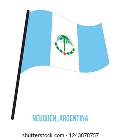 Neuquén Flag Waving Vector Illustration on White Background. Flag of Argentina Provinces.