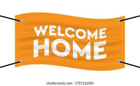 Flag of welcome home background template.