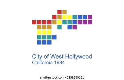 Flag Of West Hollywood, California, USA. 