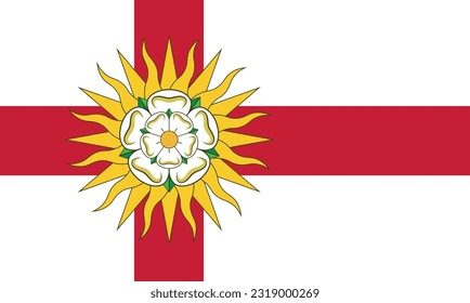 The flag of the West Riding of Yorkshire ceremonial county of England. Vector illustration 