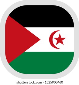 Flag of Western Sahara. Rounded square icon on white background, vector illustration.