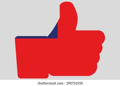 The flag of Western Samoa in a Thumbs Up Icon