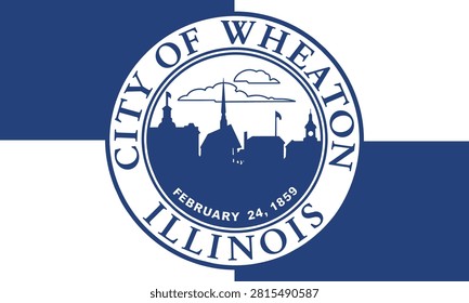Flag of Wheaton, Illinois, USA.