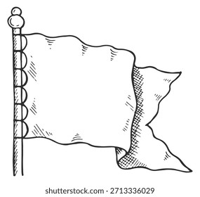 Una bandera con un fondo blanco y una raya negra
