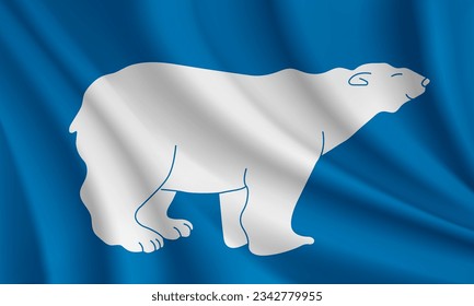 Flagge des White Bear Lake, Minnesota, USA. Realistische Wellenfahne aus weißem Bärensee, Vektorhintergrund.