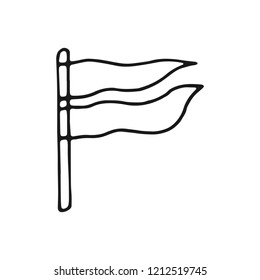 flag white icon sketch. isolated object on white background.