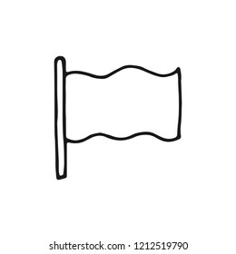 flag white icon sketch. isolated object on white background.