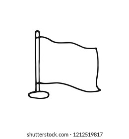 flag white icon sketch. isolated object on white background.