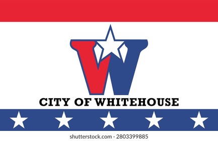 Flag of Whitehouse, Texas, USA.