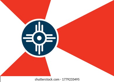 flag of wichita, kansas. proportion 2:3