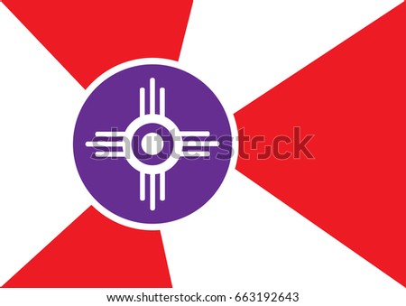 Flag Wichita Kansas USA Vector Simple Stock Vector (Royalty Free