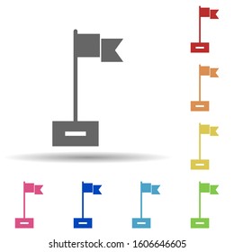 flag, win, target, business multi color style icon. Simple glyph, flat vector of business icons for ui and ux, website or mobile application