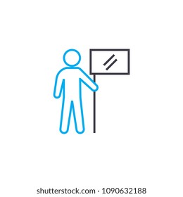 Flag of the winner vector thin line stroke icon. Flag of the winner outline illustration, linear sign, symbol concept.