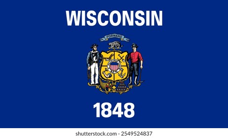 Bandeira de Wisconsin, EUA, Formato 16:9, Bandeira de Wisconsin, Imagens Vetoriais