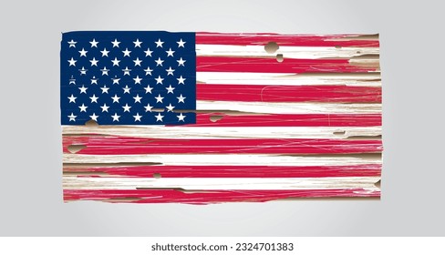 vector de madera de bandera estado unido de américa
