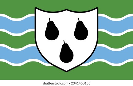 The flag of the Worcestershire county of England. Vector illustration