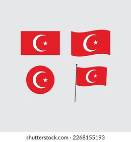Flag of the world turkey Design Template